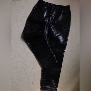 NWT Ladies Black Faux Croc Leather Pants